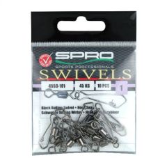 Agrafe + Varteje Spro Black Rolling Swivel with Hook Snap nr 5/25kg