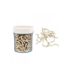 Viermi artificiali Konger Soft Bait White, aroma Maggot