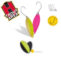 Lingura oscilanta Herakles Race 1.5g, culoare 32 Black Chartreuse