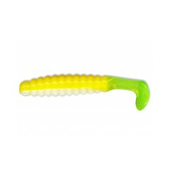 Grub Slider Crappie Grub 2.5cm, culoare Acid Rain Yellow White Chartreuse