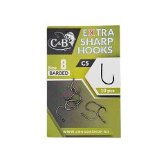 Carlige C&B Extra Sharp Hooks C5 Barbed Nr.8
