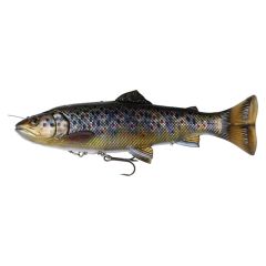 Swimbait Savage Gear 4D Line Thru Pulsetail Trout 15cm/12g, culoare Brown Trout