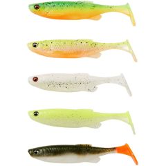 Set shad-uri Savage Gear Fat Minnow T-Tail 13cm/20g, culoare Dark Water Mix