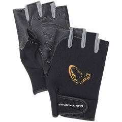 Manusi Savage Gear Neoprene Half Finger Black, marime L