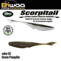 Shad Biwaa Scorpitail 10cm, culoare Green Pumpkin