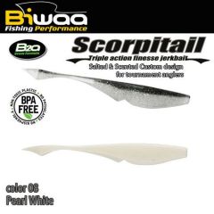 Shad Biwaa Scorpitail 13cm, culoare Pearl White