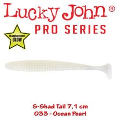Shad Lucky John S-Shad Tail 7.1 cm, culoare Ocean Pearl - 7 buc/plic