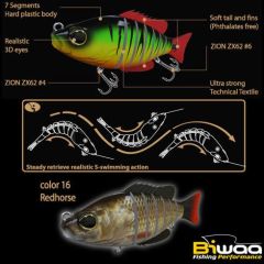 Swimbait Biwaa Seven Section 10cm/17g, culoare Redhorse