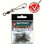 Agrafe + vartej Spro Black Rolling Swivel with Hook Snap Nr.2 - 10buc./plic